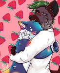 Rendered/Shaded Furry w/ extra character &amp; pattern background