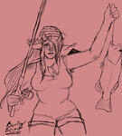 Human sketch w/ Prop and plain background