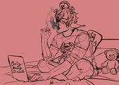 Sketch Human w/ prop &amp; detailed background